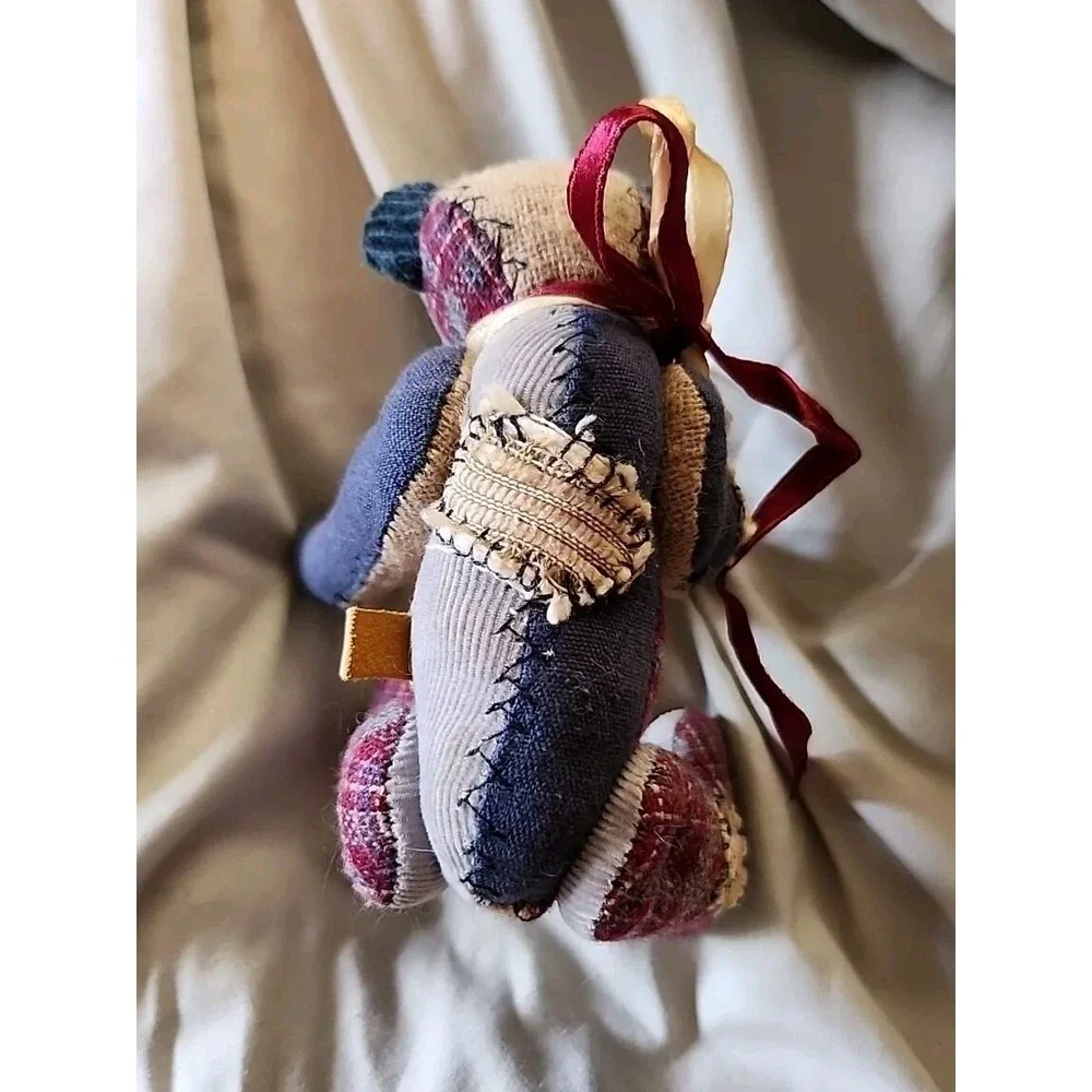 Vintage Bayless  Jointed Patchwork Heart Bears Handmade moveable legs‎ arms